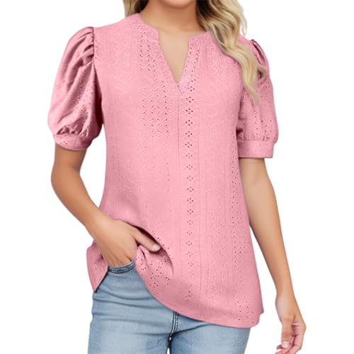 Trendy Women's Slim Fit T Shirts Casual Comfortable Everyday Wear Summer Breathable Soft Fabric Versatile (Red, XXL)