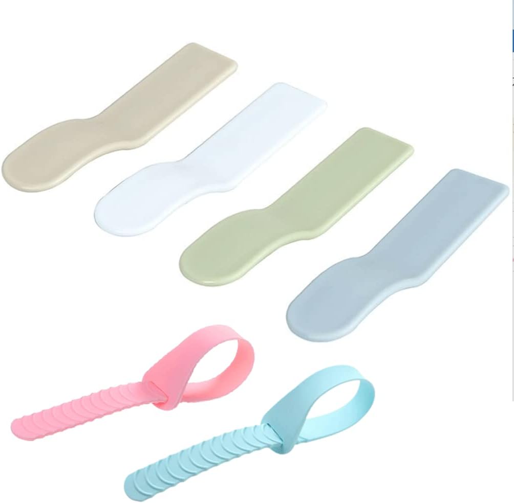 Habiba Toilet Lid Handle 6/12 Pcs Simple Toilet Seat Lifter，self-Adhesive/Bundling Avoid Touching Toilet Seat Handle Lifter More-Sanitary(Four-Color) Safer