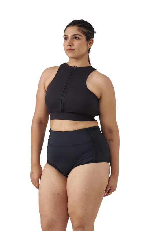 spirit animal Plus Size Bikini Top for Women Beach Wear with Front Zipper | Medium Impact Sports Bra with Removable Pads | Full Coverage Swim Sports Bra | Quick Dry & UPF50+ Fabric-picture-1