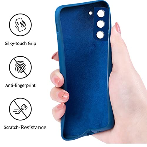 Image of A rtistque Liquid TPU Silicone Matte Shockproof Flexible with Camera Protection Soft Back Cover Case for Samsung S21 Plus - Blue