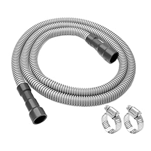 MyLifeUNIT Universal Dishwasher Drain Hose, 6.7 Ft Dishwasher Discharge Hose Extension, Corrugated and Flexible Dishwasher Hose Drain Replacement with 2 Clamps, Fits 11/16″,1″ and 1-1/8″