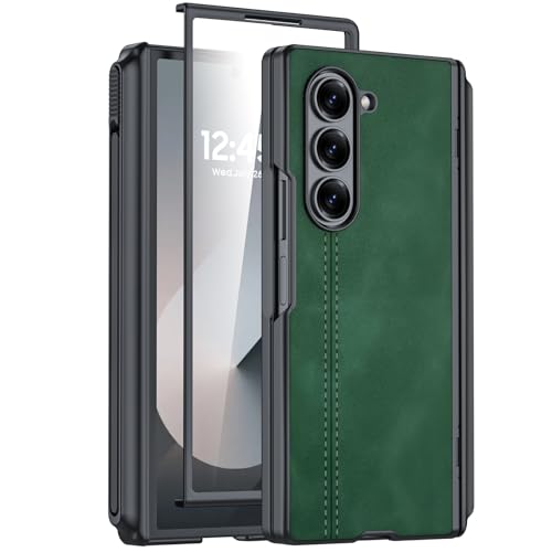 Coque Samsung Galaxy Z Fold 6 antichoc en cuir avec chargement sans fil intégré