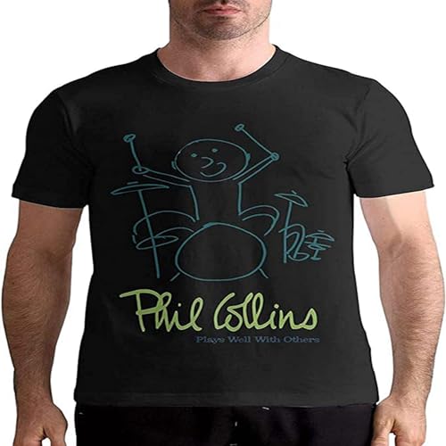 Photo de Phil Collins Plays Well with Men Sporty Cotton Short Sleeve T Shirt Black XL