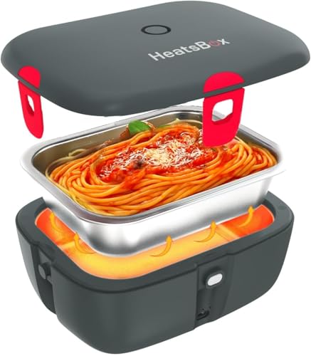 Faitron HeatsBox GO Thermobehälter für Essen Elektrische Lunchbox mit Akku und App-Bedienung Auslaufsichere Lunchbox mit Edelstahl-Innenschale und Deckel Warmhaltebox für Essen 100 Watt