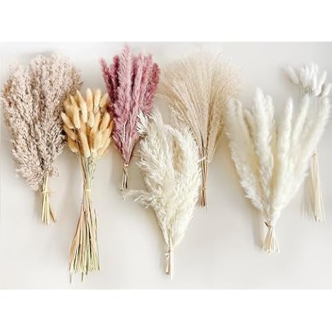 VELAFEE 120 Pcs Dried Pampas Grass Bouquet Cover