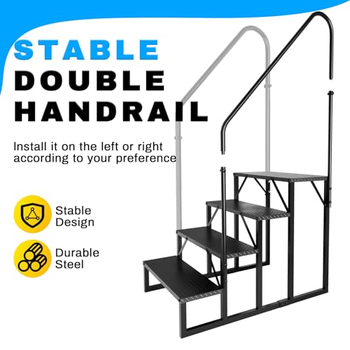 Image of RV Stairs 4 Step Ladder with 2 Handrails