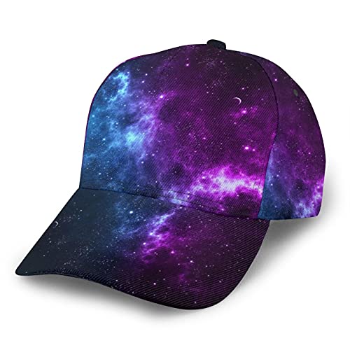 ZORIN Casquette de baseball réglable pour homme et femme - Motif galaxie nébuleuse - Rose et bleu - Style hip-hop