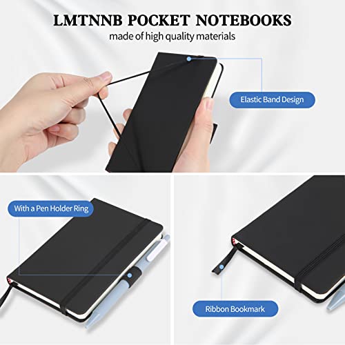 Lmtnnb 3 Pack Pocket Notebook Journals, 3.7”X 5.5” Cute Small Notebook, Total 480 Pages, A6 Mini Leather Notepad Bulk Hardcover, 100Gsm Premium Thick Paper, College Ruled, For Office School Supplies #TOP1