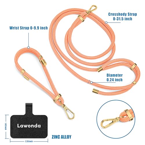 Image of 2 Pads Phone Lanyard Adjustable Crossbody Cell Phone Neck Strap | Universal Mobile Phone Wrist Lanyard,2pcs Tether Tab for Travel Essentials,Anti-Lost Charm Strap for Women Men,Pink Colorful