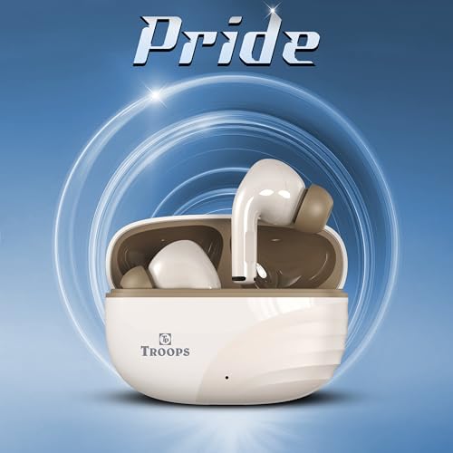 Image of TP TROOPS Wireless Earbuds with Touch Controls, 30 Hours Battery Life, Bluetooth in-Ear Headphones, TWS with Bluetooth v5.4(Beige)
