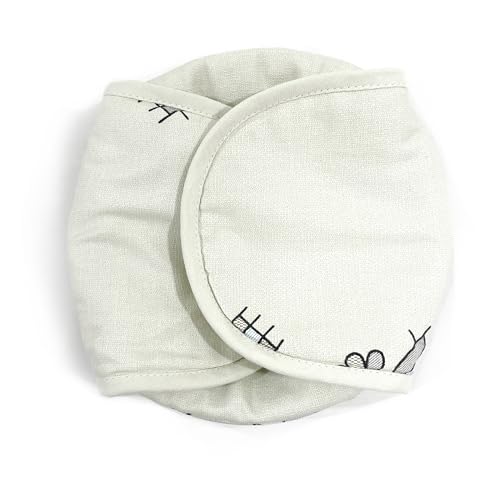 Image of Swayam 100% Cotton Cloth Roti Casserole | Hot Chapati Box | Washable Bread Basket | 22 cm Round Roti Basket | Geometric Design - Cream