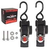 Porotmotor 2 Pack Bolt-On Retractable Ratchet Straps (1' x6'), Stainless Steel Ratchet Tie Down Straps Heavy Duty Auto Retracting Ratchet Straps for Motorcycle, Trailers, Boats, ATVs, UTVs