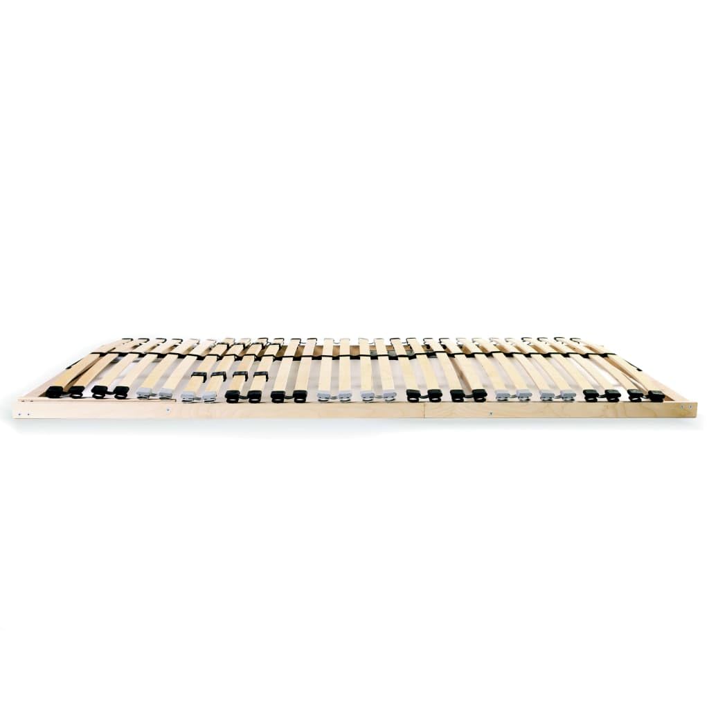 Hothingwell Rama łóżka bez materaca 90 x 200 cm 28 listew 7 stref | Masywna rama, listwy brzozowe, 4 regulowane podwójne listwy, zdejmowany zagłówek łatwy montaż