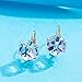 Cube Austrian Crystal Drop Leverback Earrings for Women Fashion 14K Rose Gold Plated Hypoallergenic Jewelry (Vitrail Light)