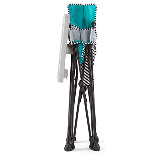 Image of Bright Starts by Summer Pop 'n Dine SE Highchair, Sweet Life Edition, Aqua Sugar Color - Portable Space Saver High Chair for Indoor /Outdoor Dining with Fast, Easy, for 6 Months - 45 Pounds
