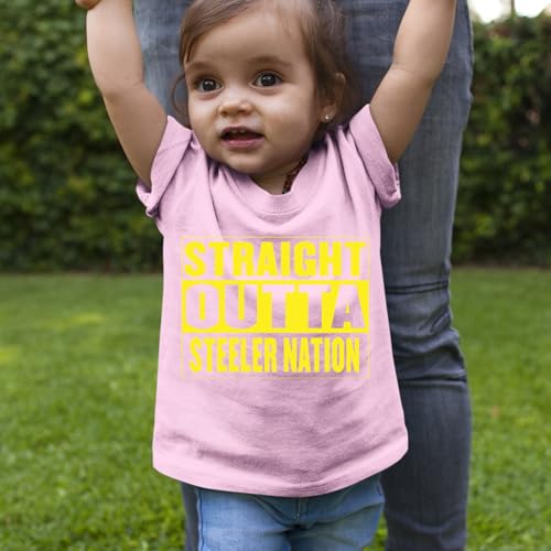 Straight Outta Steeler Nation Football Toddler T-Shirt, Soft Cotton2