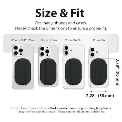 Accesorios MagSafe para iPhone 13 y 12 con soporte de agarre para teléfono negro 6