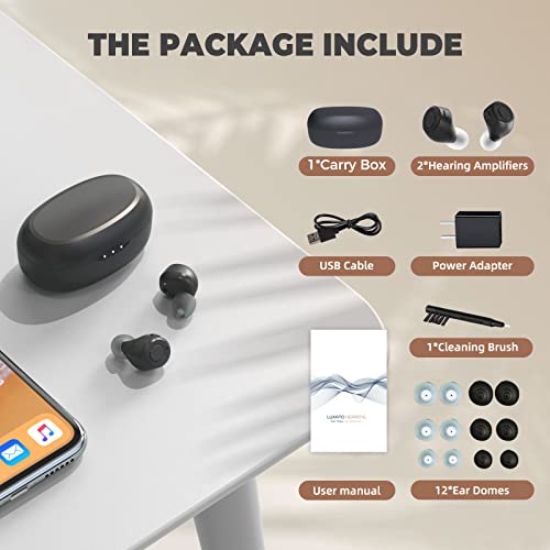 Rechargeable Hearing Aids For Seniors Adults With Smart Noise Canceling, Bluetooth Digital Hearing Amplifiers For Seniors, Invisible And Portable, No Whistling, 2 In 1 Hearing Aid And Music Ite Device #TOP6