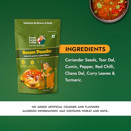 Image of Sweet Karam Coffee Rasam Powder (Rasam Podi) - 180g | Authentic South Indian Spice Blend | Aromatic & Flavorful | Homemade Recipe | No Preservatives | Perfect for Traditional Rasam Preparation