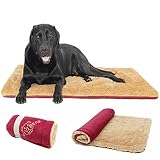 Enetos Cama Perro Grande Colchoneta Almohada Relajante Perro, reversible suave, lavable, colchón de viaje, almohadillas de felpa para perrera, adecuadas para exteriores, interiores, coches, jardines
