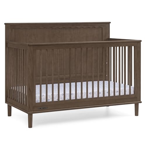 Delta Children Penelope 6-in-1 Convertible Crib - Greenguard Gold Certified, Teak Brown