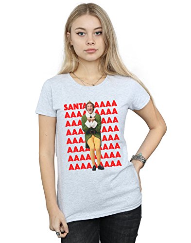 Elf Women's Buddy Santa Scream T-Shirt X-Large Sport Grey