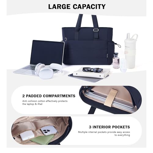 Image of Roulens Tote Bag for Women 2 Set Puffer Tote Bag with Adjustable Top-handle, Quilted Shoulder Handbag for Work /Travel
