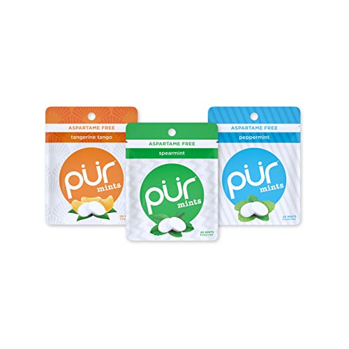 Pur Mints | Aspartame Free Mints | 100% Xylitol | Sugar Free, Vegan, Gluten Free & Keto Friendly | Natural Flavored Mints, Variety Pack, 20 Pieces (Pack Of 3) #TOP17