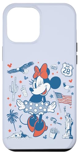 Carcasa para iPhone 12 Pro Max Disney Minnie Mouse USA Americana Collage 4th of July 250th
