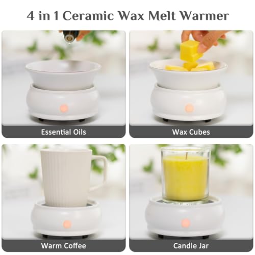 Electric Wax Melt Warmer Burner - Candle Warmer 4-in-1 Ceramic Wax Melter Burner Wax Tart Warmer for Scented Wax Melts, Candle Jars, Essential Oil, Coffee Home Office Bedroom Decor - Image 4