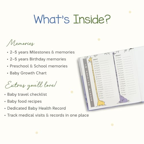 Image of Bonjour Baby: Baby Record & Memory Book (0-5 Years) - 140 Pages | Milestone Journal, Free Health Record Book & Stickers | Keepsake Album & Baby Shower Gift for Newborns & New Parents