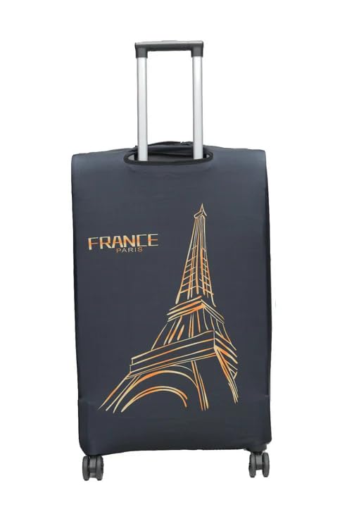 Paris Voyage Luggage Cover Stretchable, Waterproof, Scratch-Resistant Protector for Suitcases, Easy Fit and Travel (Cover_1037)(Size-24inch/65 cm)-image-19