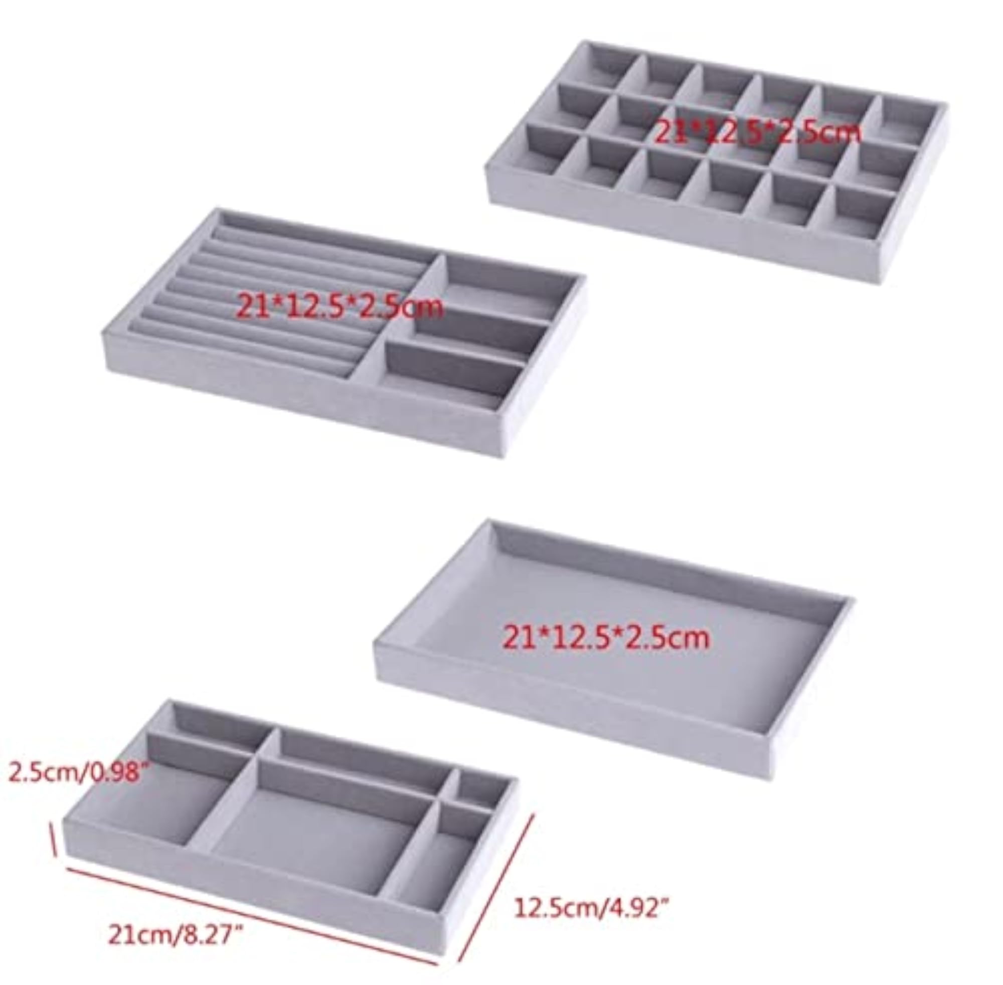 Jewellery Boxes and Trays Organiser, Stackable Storage