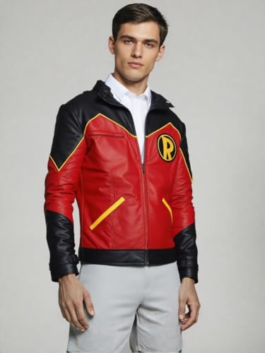 Tim Drake Robin Faux Leather Jacket Movie Design Replica3