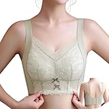 [APIKIE] 胸を小さく見せるブラ 小さく 見せる 革新的な肌感繊維･揺れ軽減･見痩せ･苦しくない ブラジャー 大きな胸を小さく見せる ブラ さらし 超脇高 可愛い 小さく見せるブラジャー 大きいサイズ (XL, グリーン)