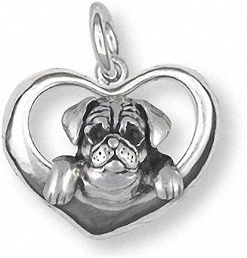 sterling silver pug charm