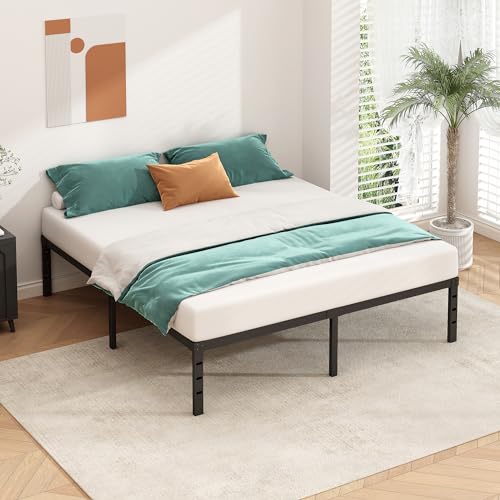 image for HLIPHA Metal Platform Bed Frame 14 Inch Tall,No Box Spring Needed,Quee