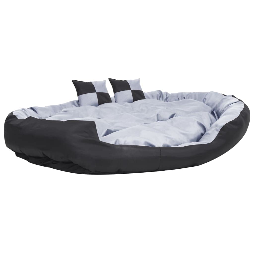 Hundekissen Wendbar 150x120 cm XXL Hundebett Waschbar Haustierbett Grau Schwarz Robustes Tierkissen mit 2 Kleinen Kissen Rutschfestes Haustiersofa für Große Hunde Welpen Outdoor Indoor