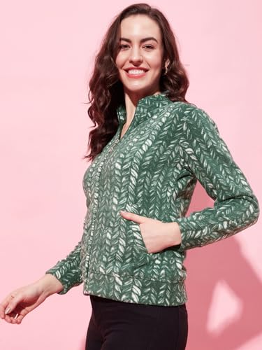 Image of Modeve Women Printed Full Sleeve Jacket for Winter