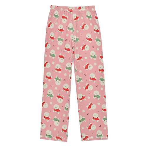 ZZXXB Lovely Bichon Frise Boys Long Pants Soft Trousers Elastic Waist Kids Lounge Bottoms with Pockets S-XL