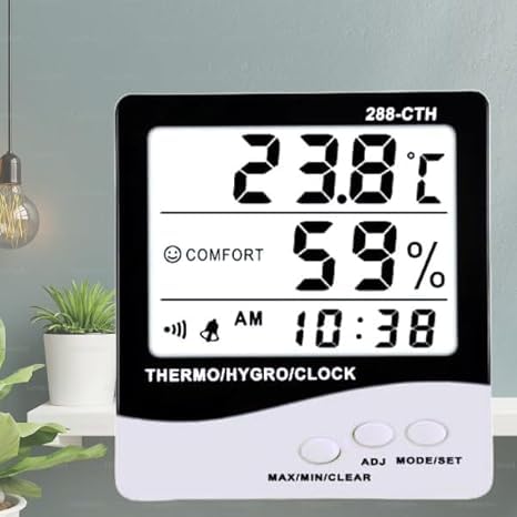 Uniglobal Business Digital Thermo-Hygrometer with Clock, Big 3 Line Display, 288-CTH-image-33