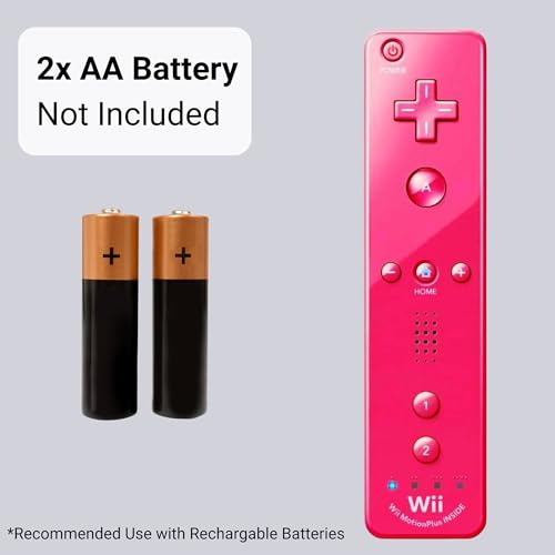Image of Wii Remote with Motion Plus - Wireless Bluetooth Game Controller - Official Wii and Wii U Compatible - 2 Pack (Renewed) (Pink)