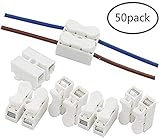 VIPMOON 50pcs CH2 Spring Wire Connectors Electrical Cable Clamp Terminal Block Connector LED Strip Light Wire Connecting
