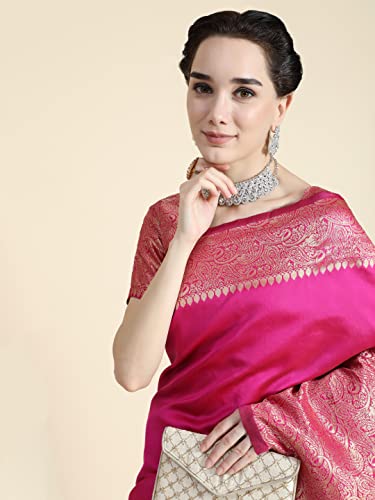 Image of Avantika Fashion Women's Classy Kanjivaram Soft Lichi Silk Banarasi Saree With Blouse Piece