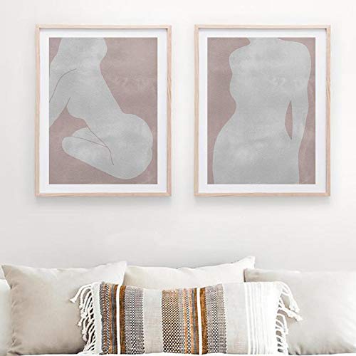 Galerie minimaliste et art mural abstrait sur toile scandinave haut de gamme 2pcs