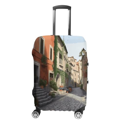 Carry on Luggage Cover Street of Italy Suitcase Covers for Luggages Tsa Approved Travel Luggage Sleeve Protector Elastic Suitcase Protector Anti-Scratch Washable Fits 19-30 Inch Case -L
