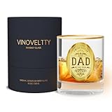 Vinoveltty Best Dad of the Year Whiskey Glass, Personalized Birthday Gifts for Dad, Fathers Day Christmas Gifts for Father Men Husband, Bourbon Glasses for Father(300 ML)