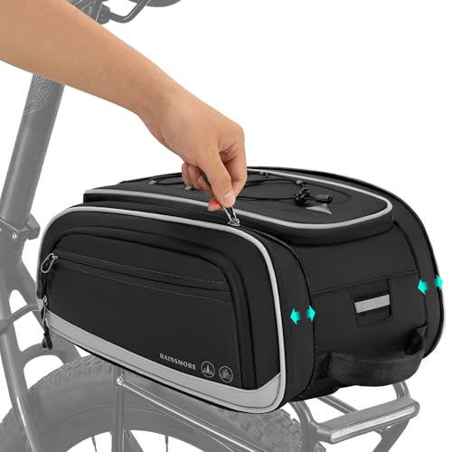 RAINSMORE Bike Bags for Bicycle Rear Rack - 15L-23L Expandable