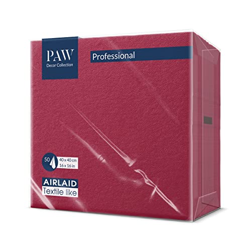 PAW - Airlaid Servietten (40 x 40 cm) I 50 Stück I Einfarbig I Stoffähnlich I Elegante...