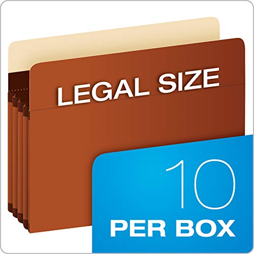 Pendaflex Expanding Accordion File Pockets, Extra Durable, Expands 3.5", Legal Size, Reinforced With Dupont Tyvek Material, 10/Box (15423), Brown #TOP4